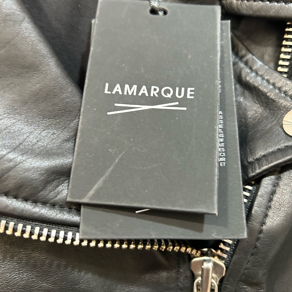 LAMARQUE Black Leather Biker Jacket - Picture 4 of 8